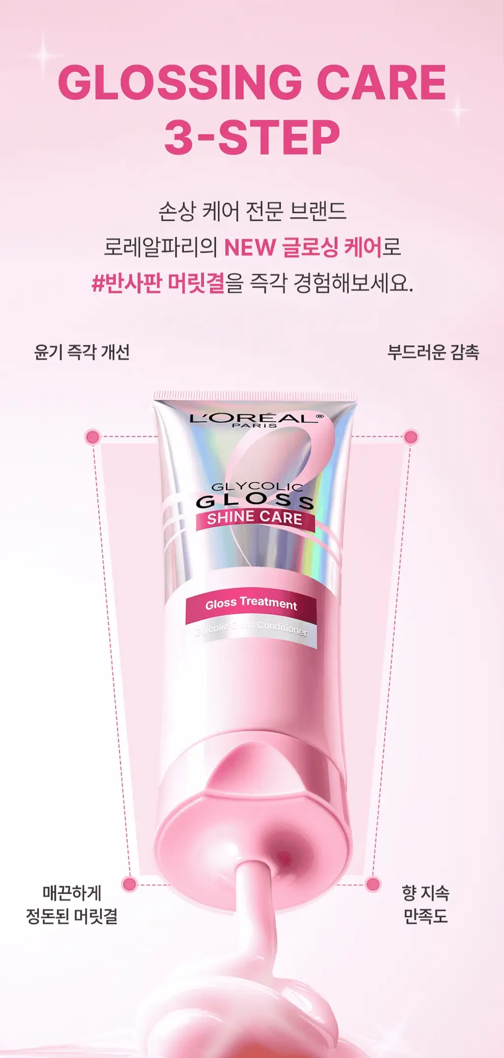 [매끈&광채] 로레알파리 글라이콜릭 글로스 컨디셔닝 헤어팩 200ml 상세페이지 8